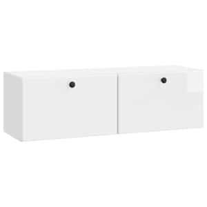 Nástěnná TV skříň 98 x 31 x 30 cm Bílá s vysokým leskem - obrázek 2