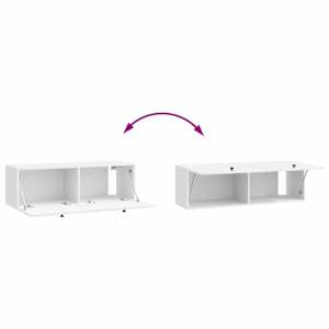 Nástěnná TV skříň 98 x 31 x 30 cm Bílá s vysokým leskem - obrázek 10