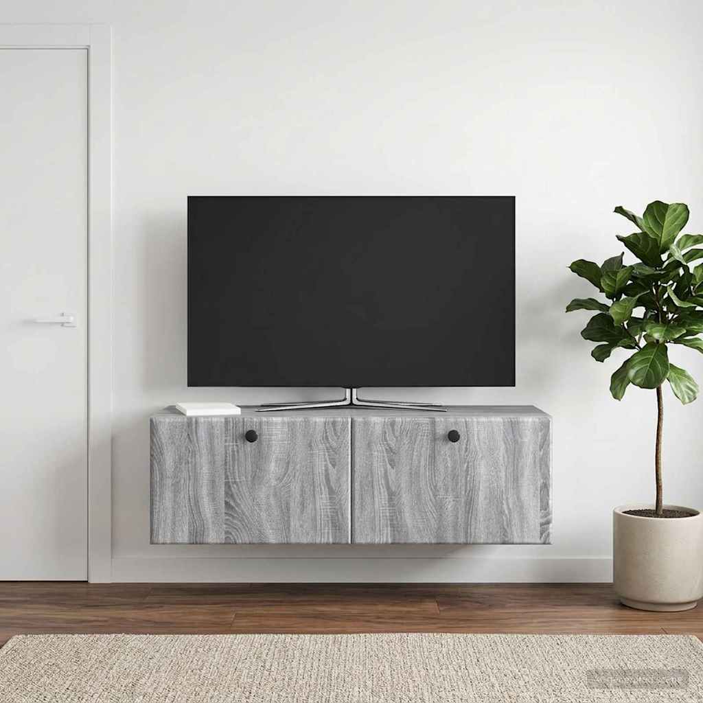 vidaXL Væghængt TV-skab 98 x 31 x 30 cm Grå Sonoma Konstrueret træ