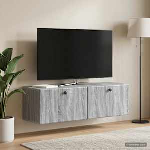 Nástěnná TV skříň 98 x 31 x 30 cm Šedý Sonoma Kompozitní dřevo - obrázek 4