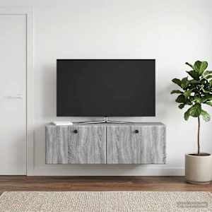 Nástěnná TV skříň 98 x 31 x 30 cm Šedý Sonoma Kompozitní dřevo - obrázek 1