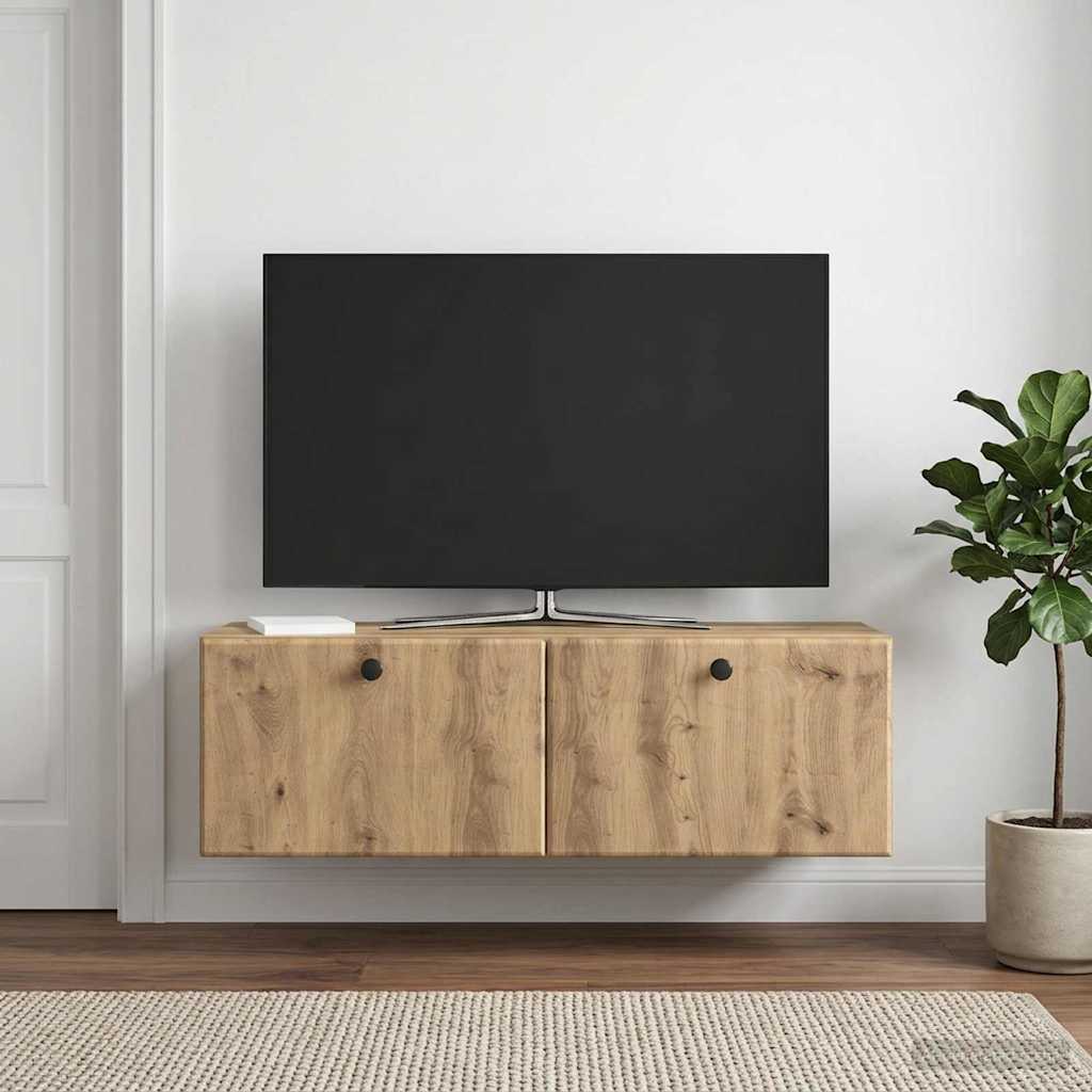 vidaXL Væghængt TV-skab 98 x 31 x 30 cm Artisan-eg Konstrueret træ