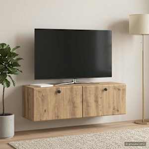 Nástěnná TV skříň 98 x 31 x 30 cm Dub artisan Kompozitní dřevo - obrázek 4