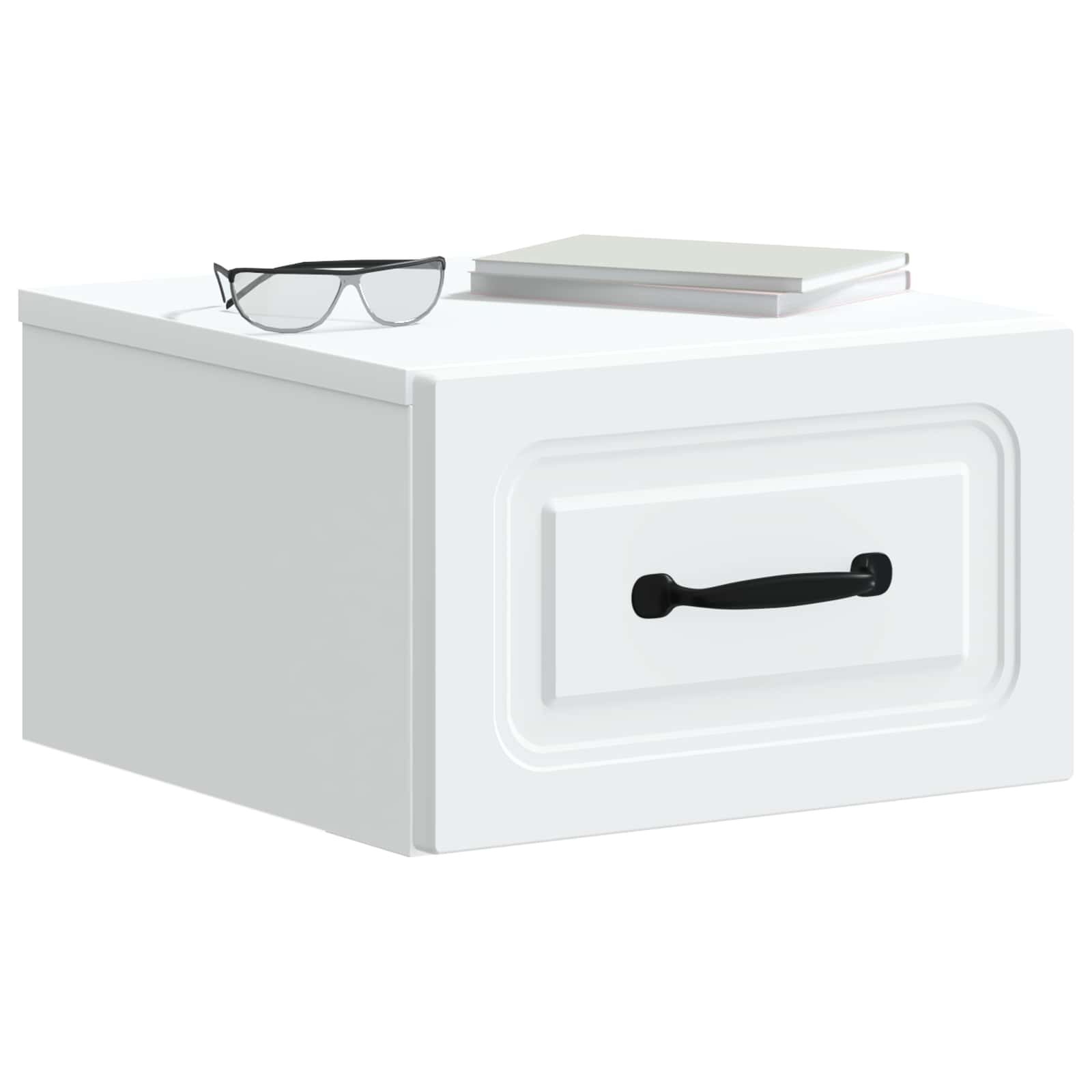 Stenski nočni omarici s predalom 2 pcs Bela 34,5 x 33 x 20 cm - slika 2