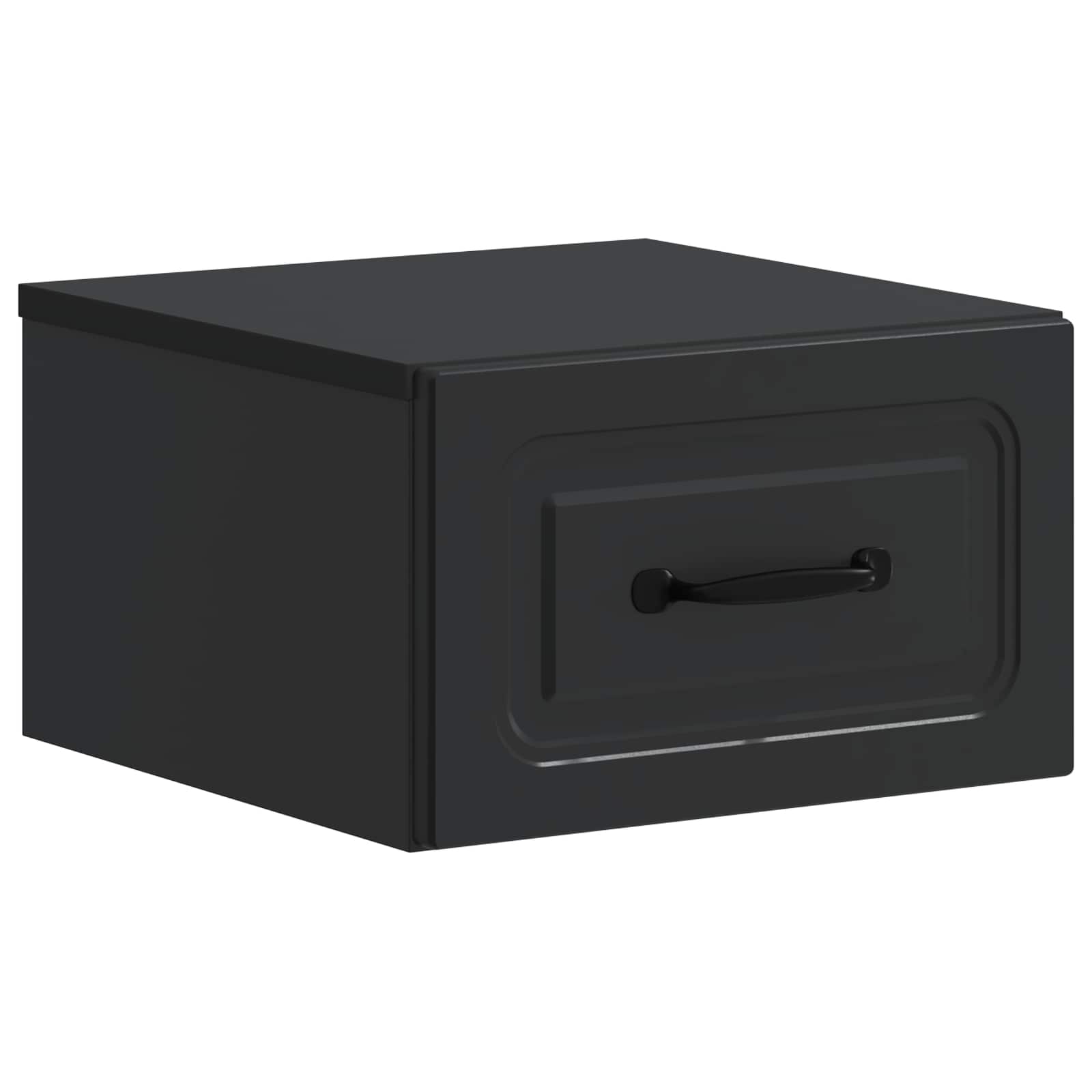vidaXL Dulap de noapte suspendat cu sertar Negru 34,5 x 33 x 20 cm