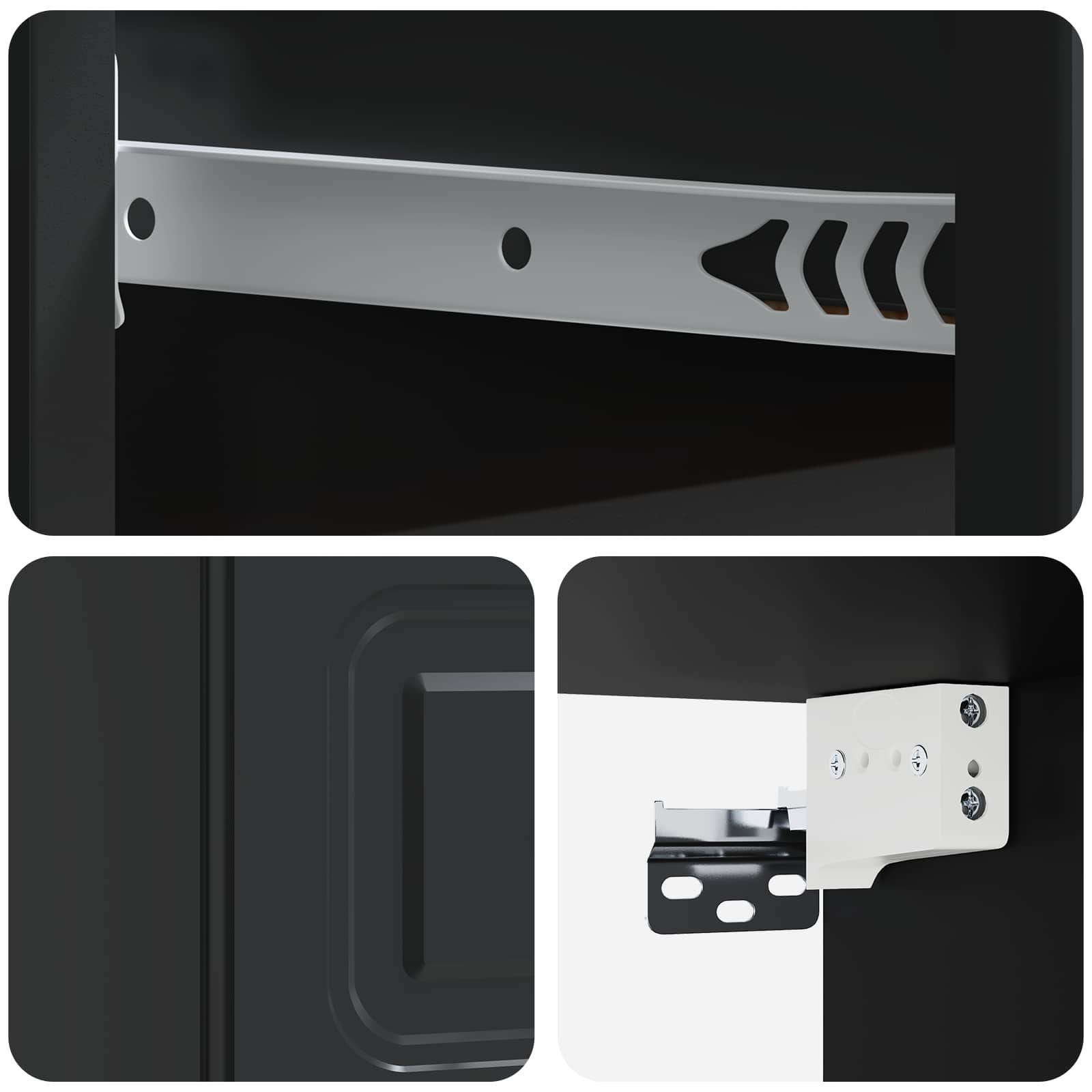 Stenski nočni omarici s predalom 2 pcs Črna 34,5 x 33 x 20 cm - slika 8