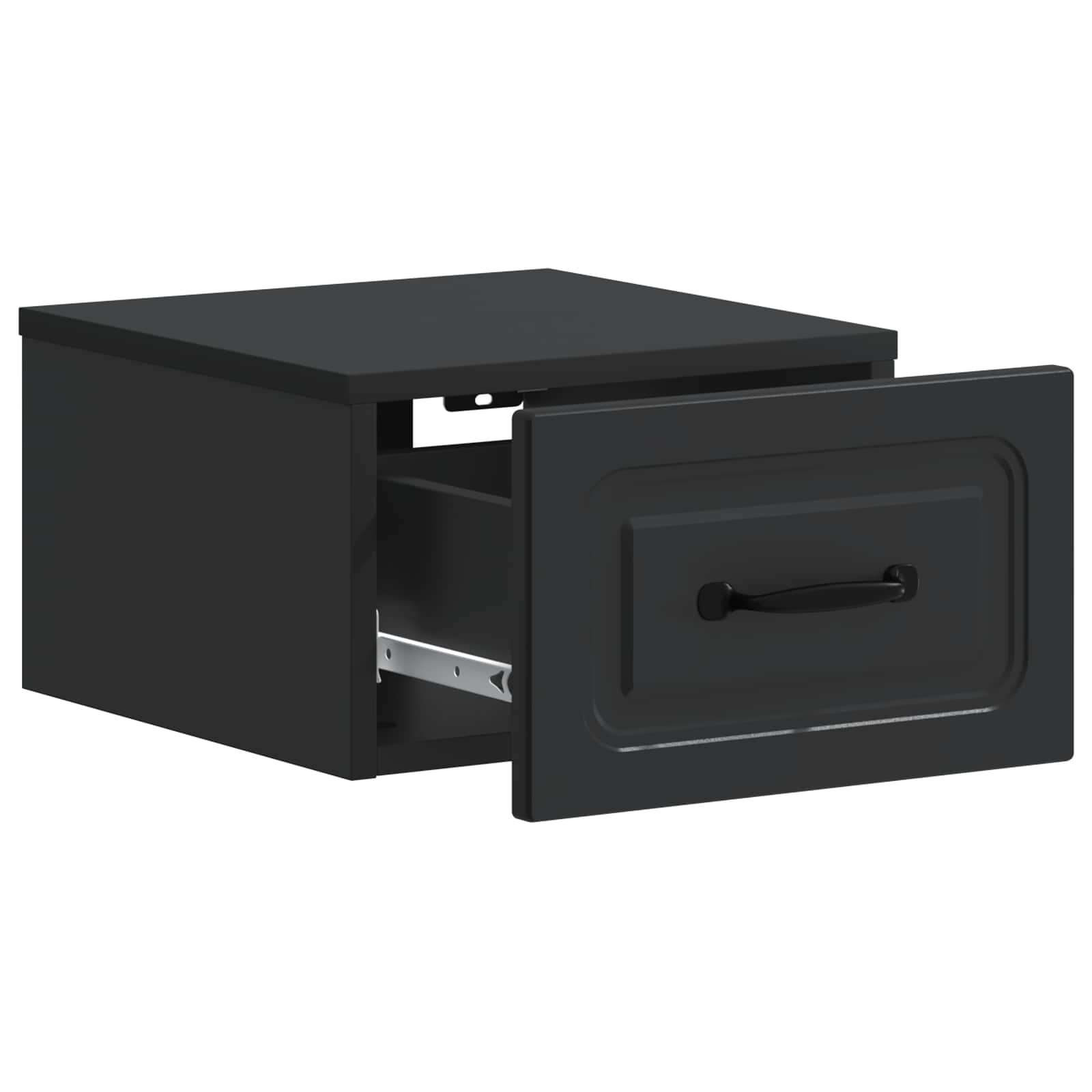 Stenski nočni omarici s predalom 2 pcs Črna 34,5 x 33 x 20 cm - slika 4