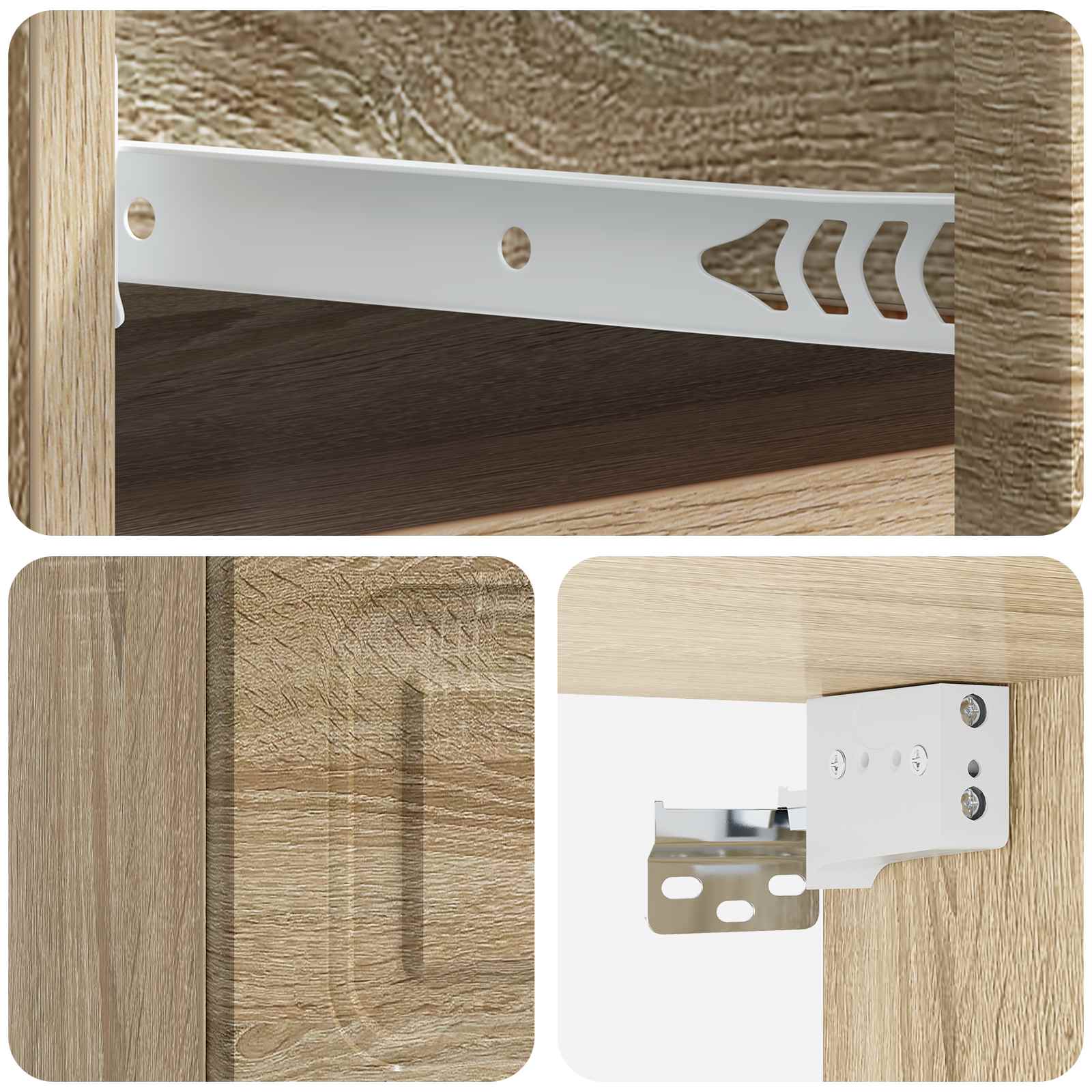 Stenski nočni omarici 2 pcs Sonoma hrast 34,5 x 33 x 20 cm - slika 8