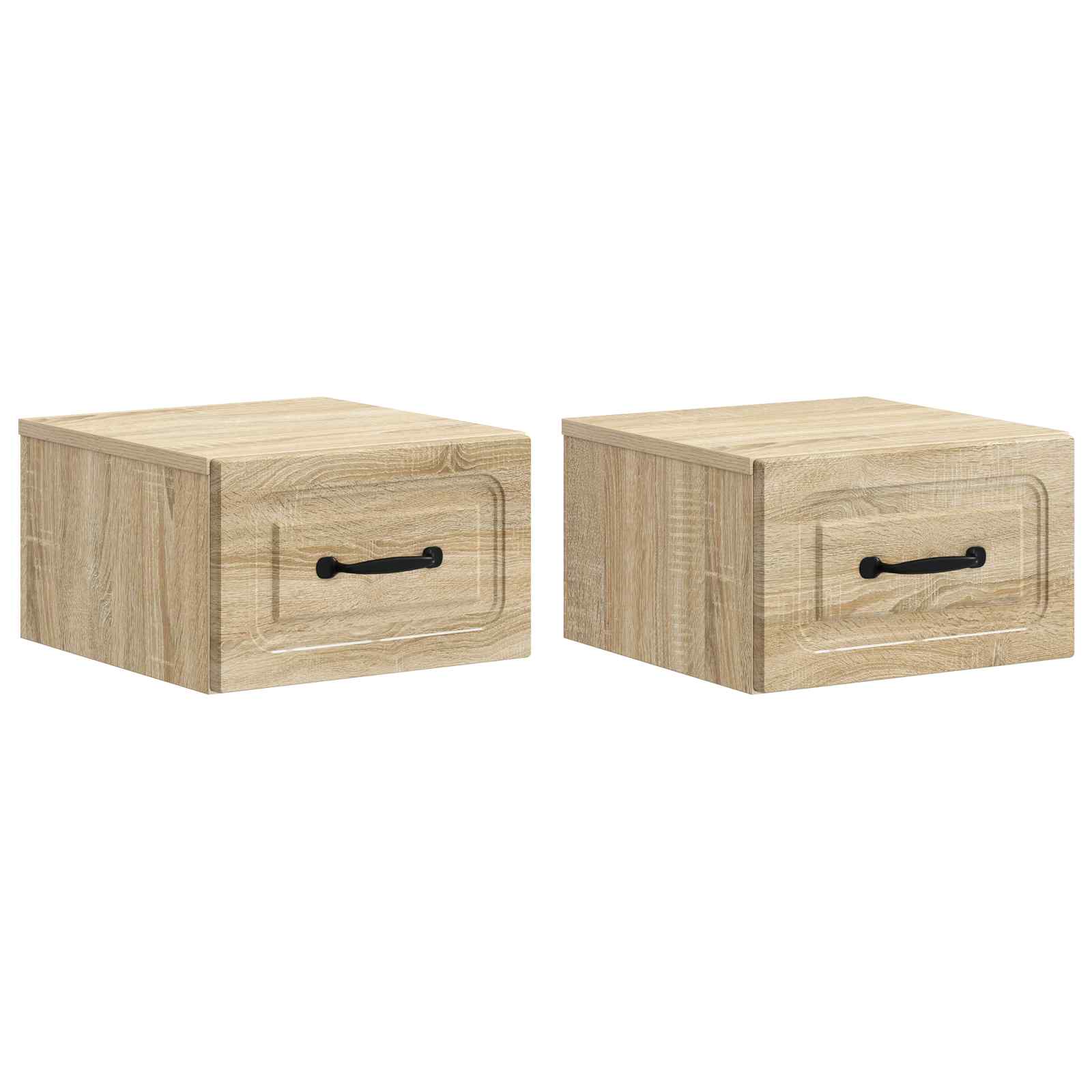 Stenski nočni omarici 2 pcs Sonoma hrast 34,5 x 33 x 20 cm