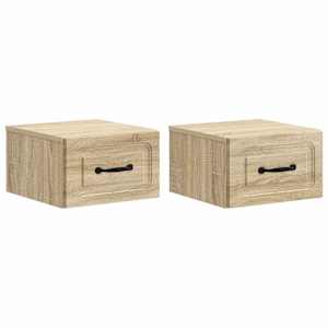 Stenski nočni omarici 2 pcs Sonoma hrast 34,5 x 33 x 20 cm