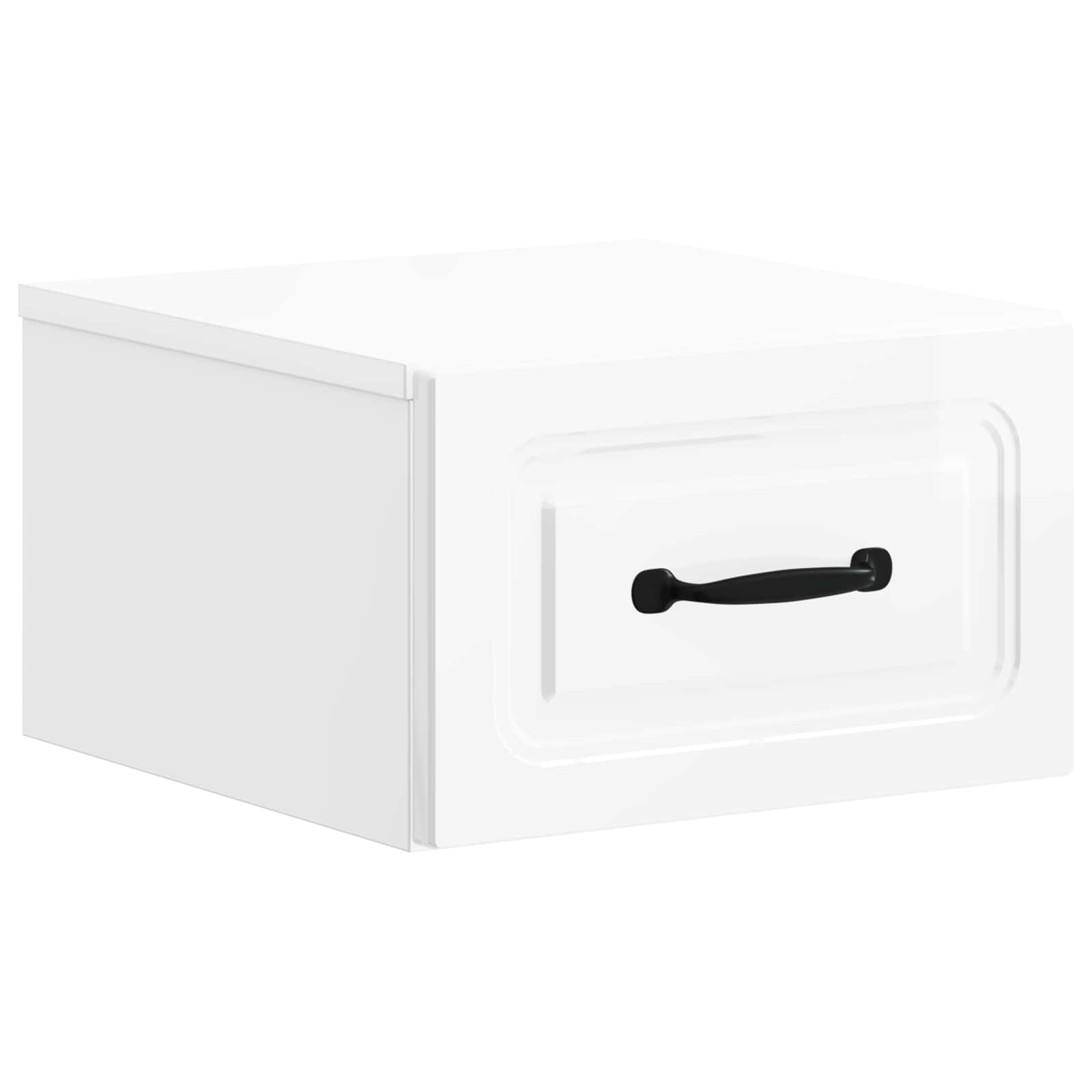 vidaXL Dulap de noapte suspendat Alb foarte lucios 34,5 x 33 x 20 cm