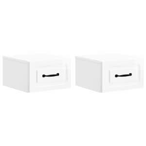 Stenski nočni omarici 2 pcs Bela visok sijaj 34,5 x 33 x 20 cm