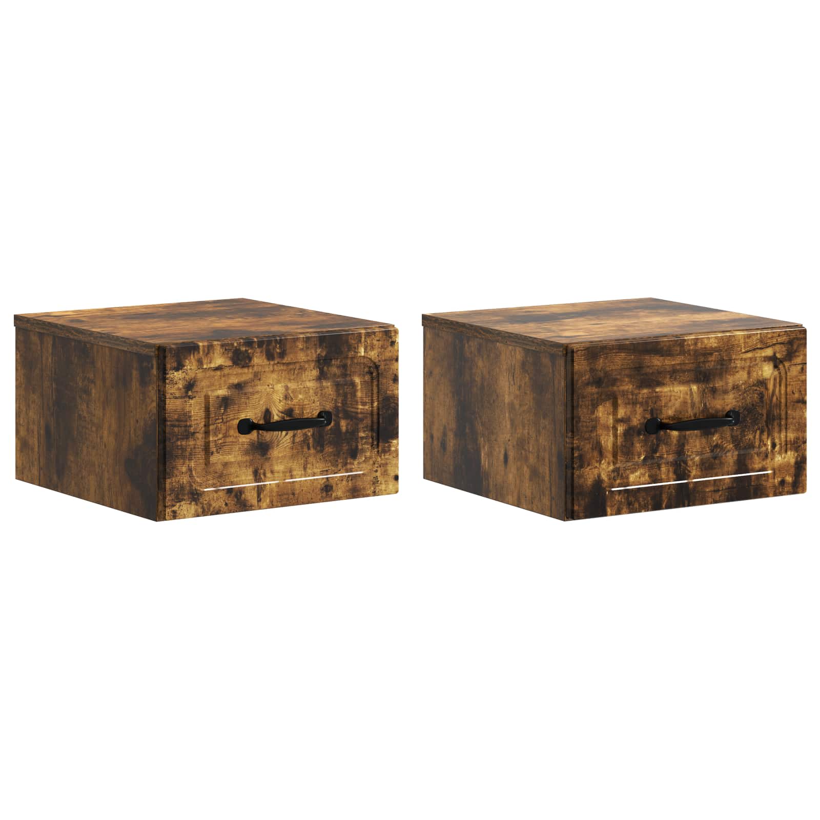 Nástěnný noční stolek 2 pcs Kouřový dub 34,5 x 33 x 20 cm