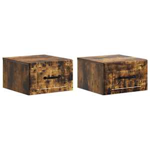 Nástěnný noční stolek 2 pcs Kouřový dub 34,5 x 33 x 20 cm - obrázek 2