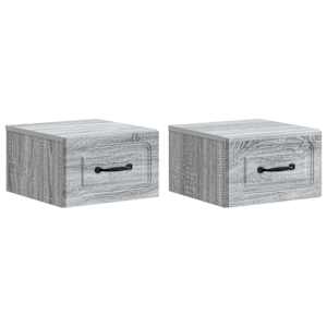 Nástěnný noční stolek 2 pcs Šedá sonoma 34,5 x 33 x 20 cm - obrázek 2
