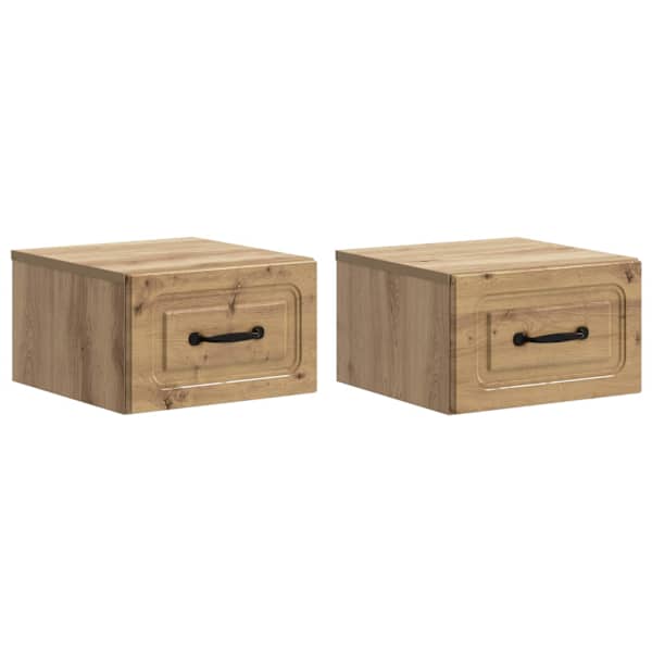 vidaXL Seinale kinnitatav &ouml;&ouml;tis 2 tk Artisan tamm 34,5 x 33 x 20 cm