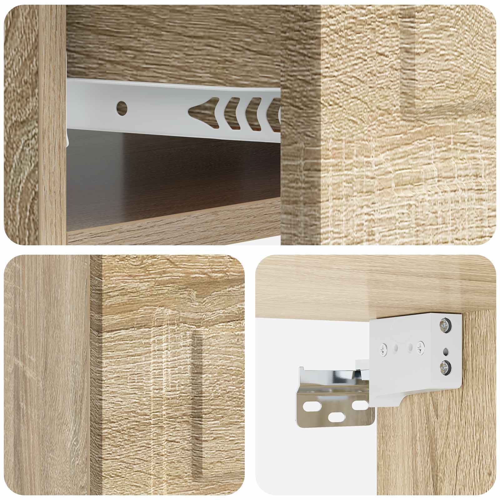 Stenski nočni omarici s predalom Sonoma hrast 49 x 34,5 x 20 cm - slika 7