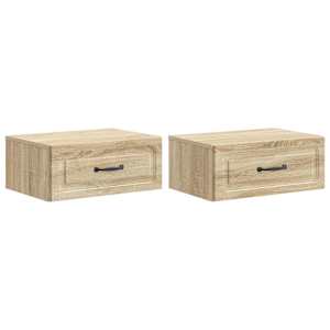 Stenski nočni omarici 2 pcs Sonoma hrast 49 x 34,5 x 20 cm