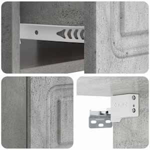 Nástěnný noční stolek 2 pcs Betonově šedá 49 x 34,5 x 20 cm - obrázek 10