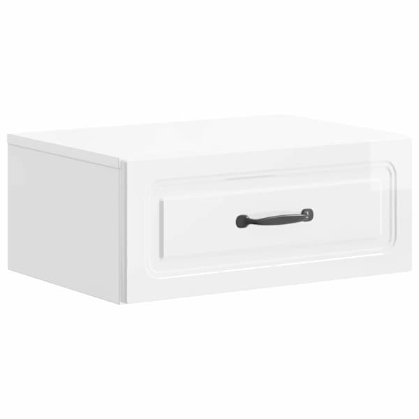 vidaXL Seinale kinnitatav &ouml;&ouml;tis K&otilde;rgl&auml;ikega valge 49 x 34,5 x 20 cm