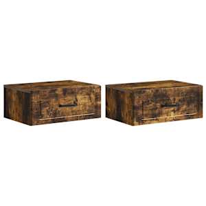 Nástěnný noční stolek 2 pcs Kouřový dub 49 x 34,5 x 20 cm - obrázek 2