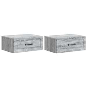 Nástěnný noční stolek 2 pcs Šedá sonoma 49 x 34,5 x 20 cm - obrázek 2