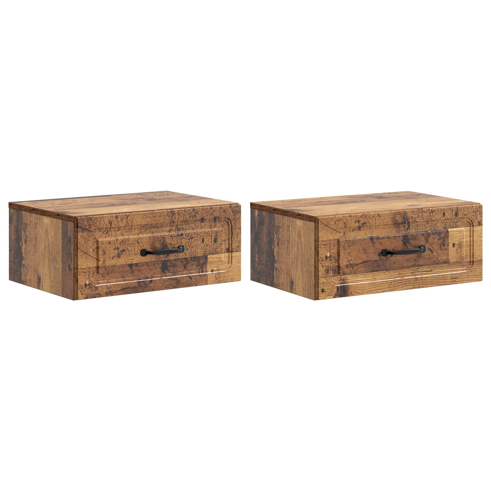 Nástěnný noční stolek 2 pcs Staré dřevo 49 x 34,5 x 20 cm