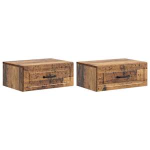 Nástěnný noční stolek 2 pcs Staré dřevo 49 x 34,5 x 20 cm - obrázek 2