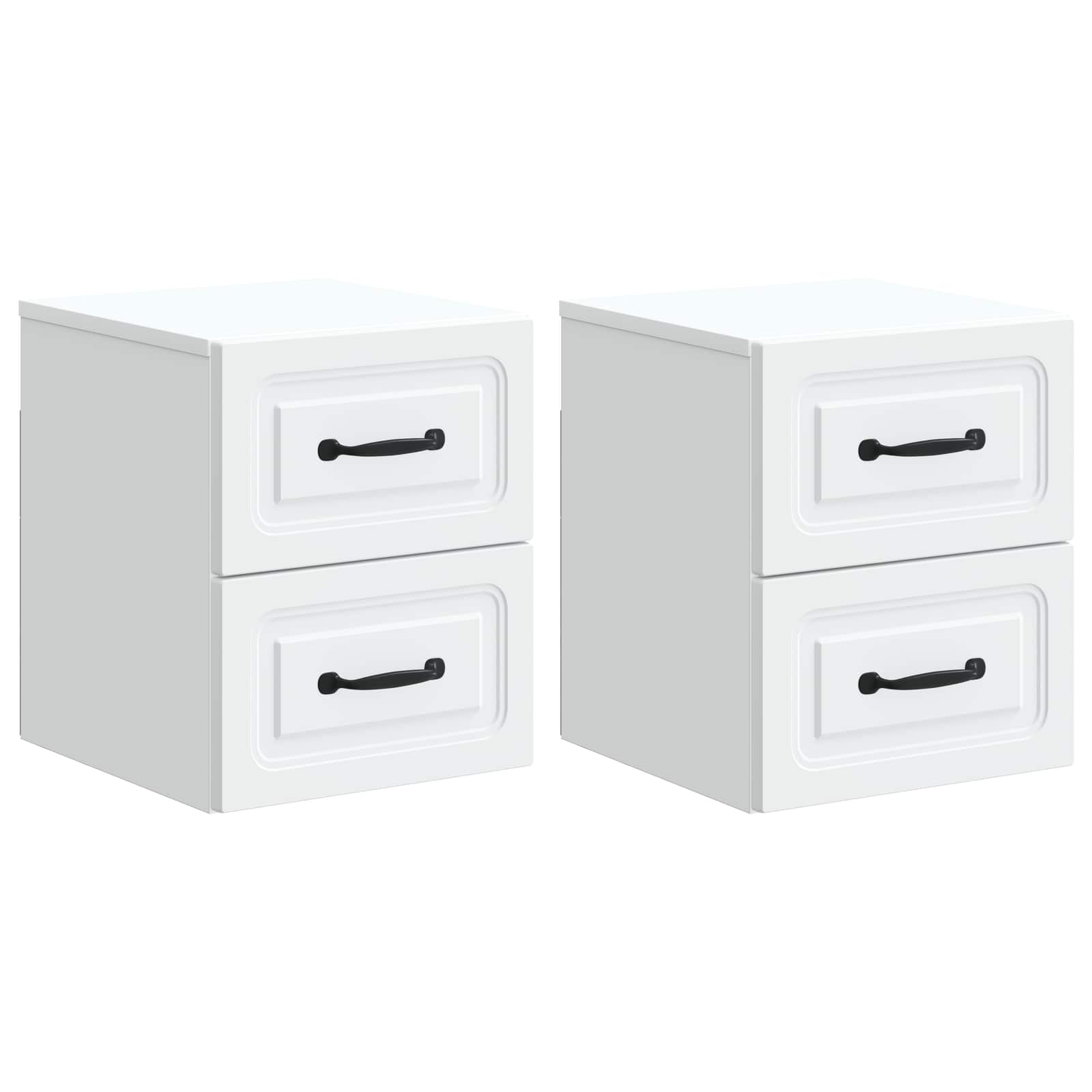 Nástěnný noční stolek se zásuvkou 2 pcs Bílá 34,5 x 33 x 40 cm