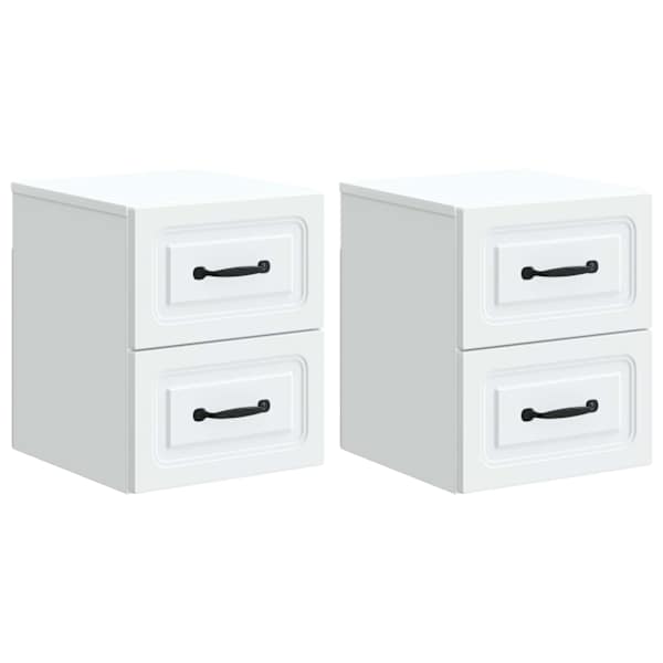 vidaXL Seinale kinnitatav &ouml;&ouml;tis 2 tk Valge 34,5 x 33 x 40 cm Tehispuit