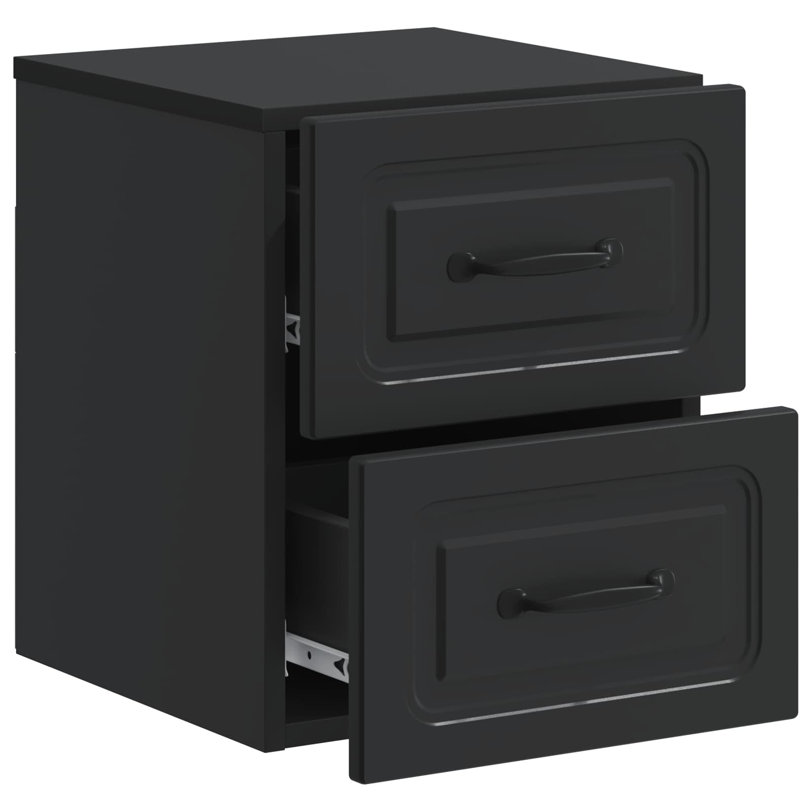 Stenski nočni omarici s predalom 2 pcs Črna 34,5 x 33 x 40 cm - slika 4