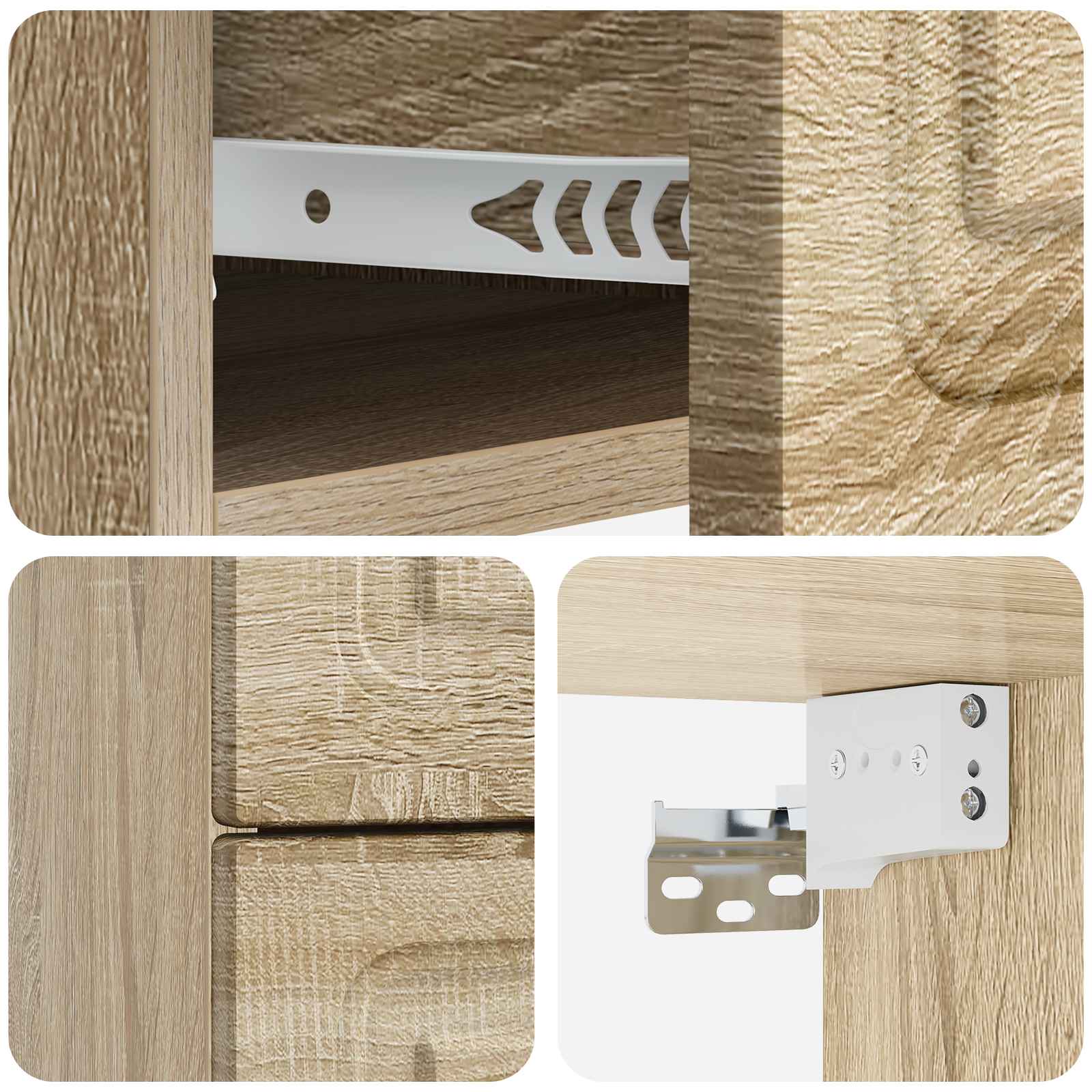 Stenski nočni omarici s predalom Sonoma hrast 34,5 x 33 x 40 cm - slika 7