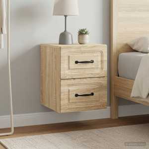 Nástěnný noční stolek 2 pcs Dub sonoma 34,5 x 33 x 40 cm - obrázek 4