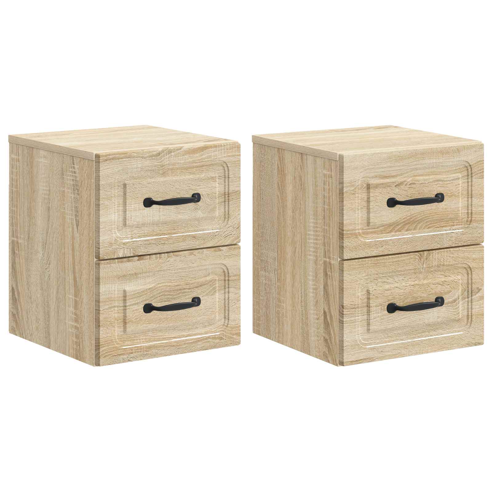 Stenski nočni omarici 2 pcs Sonoma hrast 34,5 x 33 x 40 cm