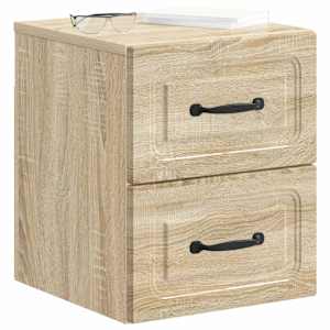 Nástěnný noční stolek 2 pcs Dub sonoma 34,5 x 33 x 40 cm - obrázek 3