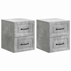 Nástěnný noční stolek 2 pcs Betonově šedá 34,5 x 33 x 40 cm - obrázek 2