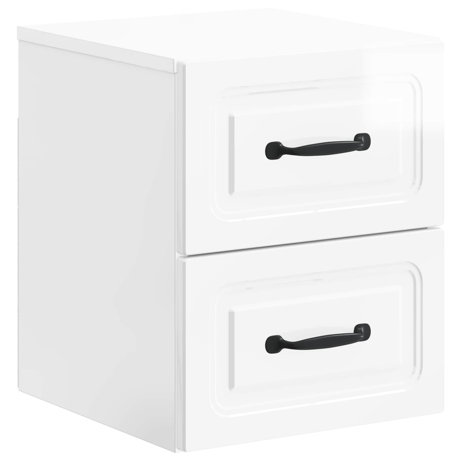 vidaXL Dulap de noapte suspendat Alb foarte lucios 34,5 x 33 x 40 cm