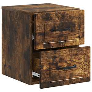 Nástěnný noční stolek 2 pcs Kouřový dub 34,5 x 33 x 40 cm - obrázek 6