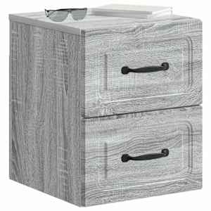 Nástěnný noční stolek 2 pcs Šedá sonoma 34,5 x 33 x 40 cm - obrázek 3