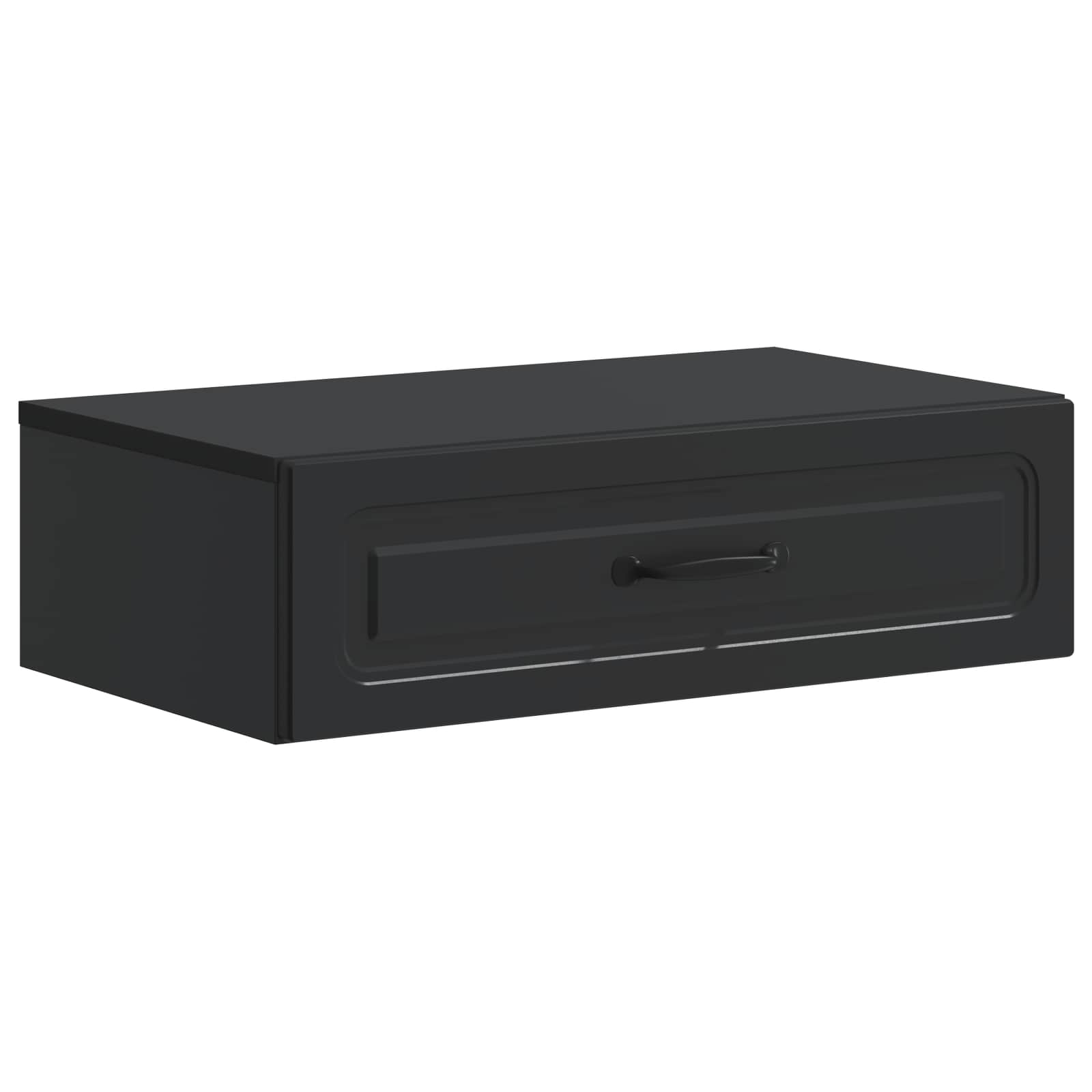 vidaXL Masă laterală montată pe perete Negru 59 x 34,5 x 17 cm