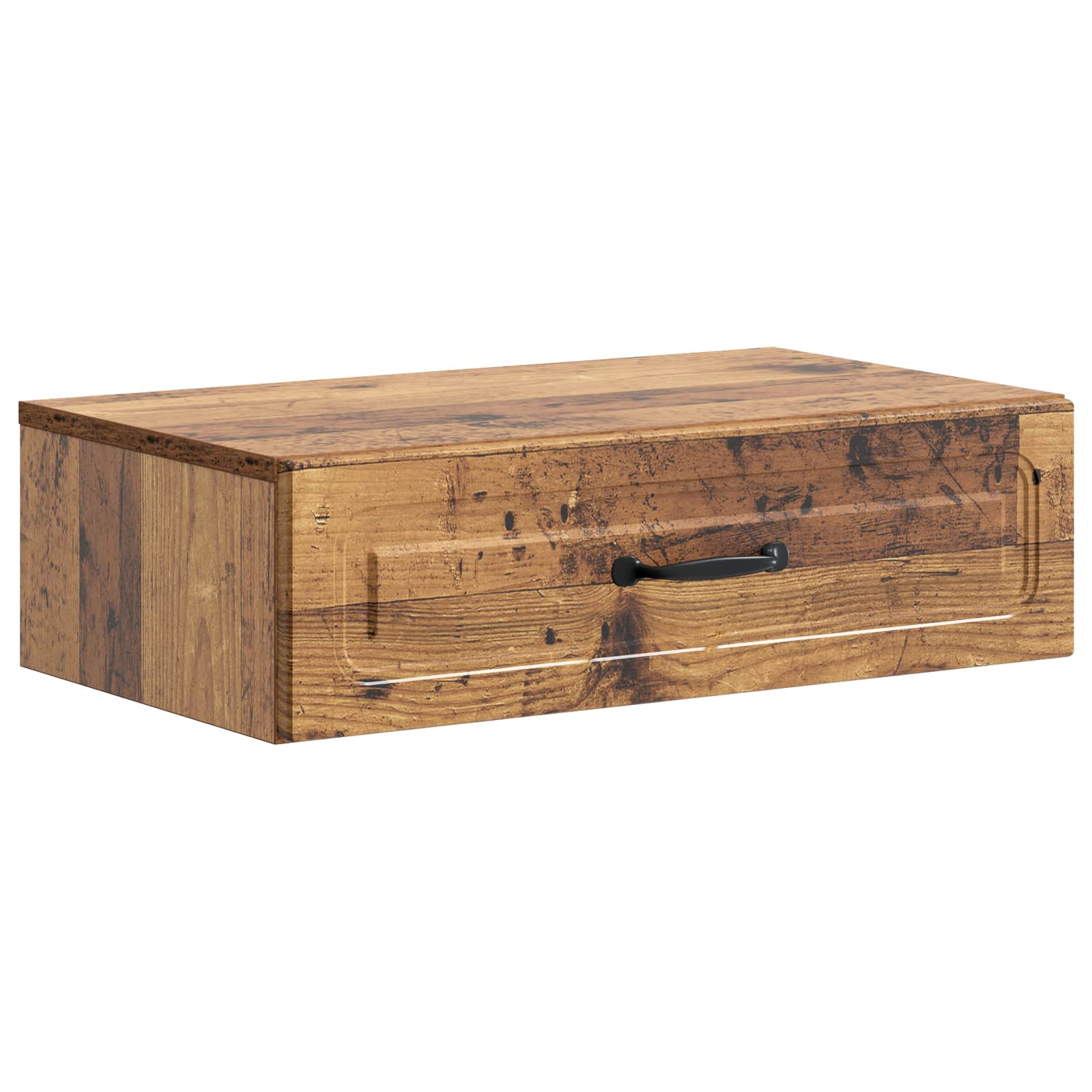 vidaXL Masă laterală montată pe perete Lemn vechi 59 x 34,5 x 17 cm