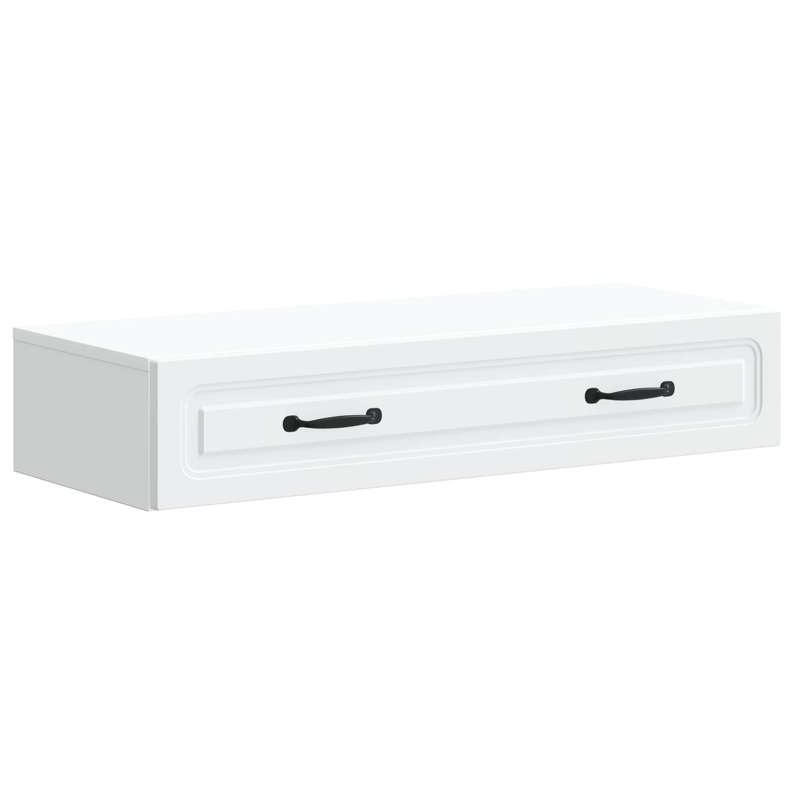 vidaXL Masă laterală montată pe perete Alb 87,5 x 34,5 x 17 cm