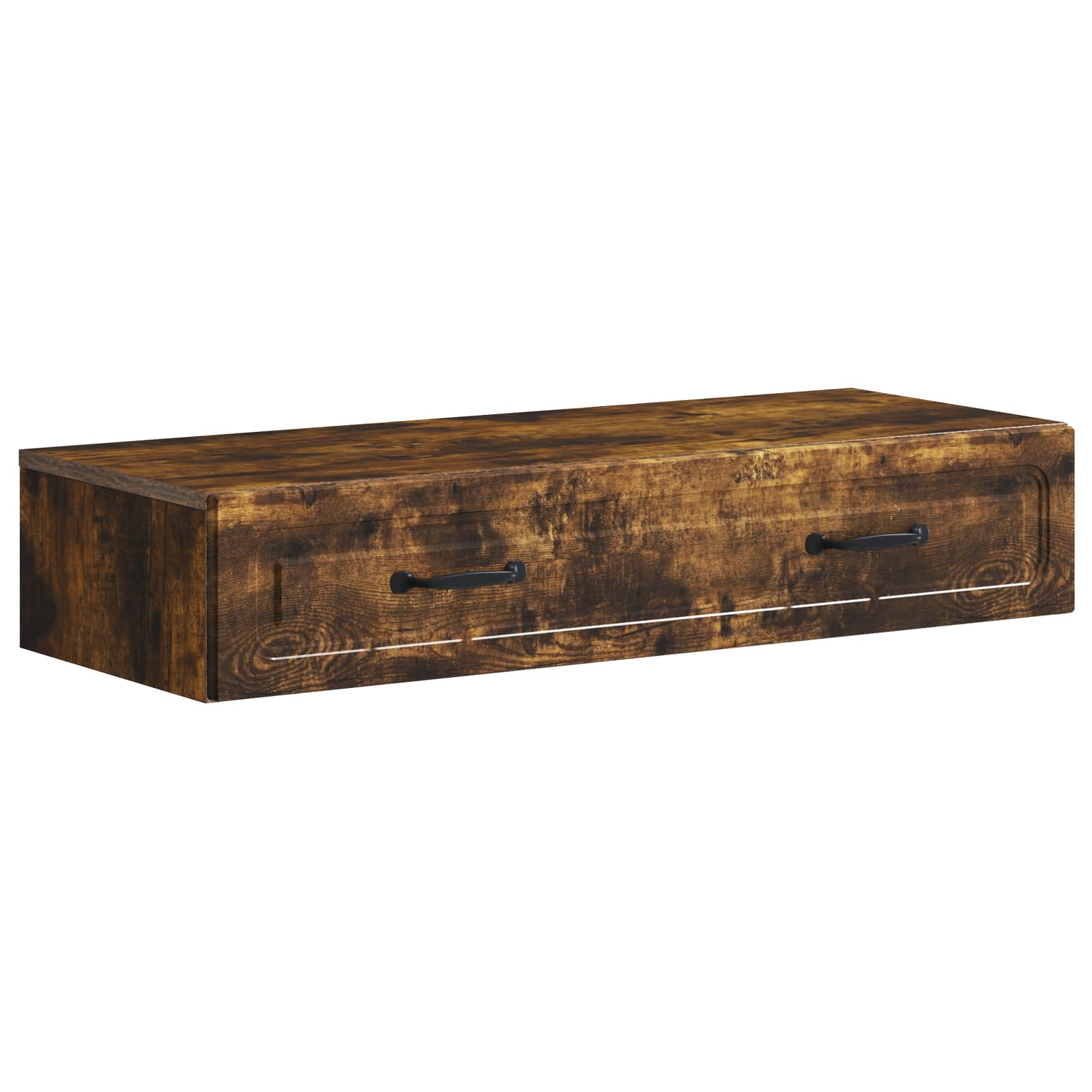 vidaXL Masă laterală montată pe perete Stejar fumuriu Lemn prelucrat