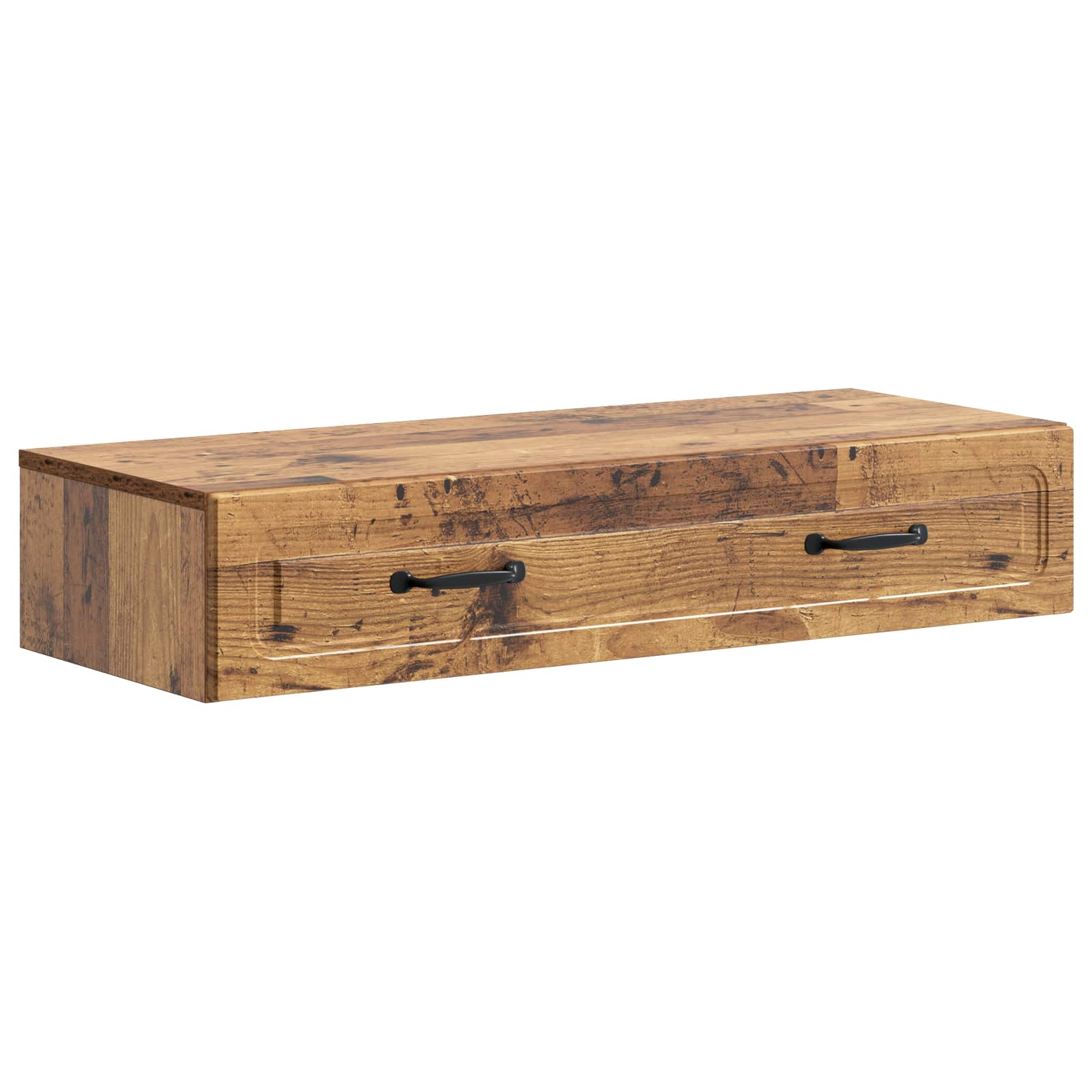 vidaXL Masă laterală montată pe perete Lemn vechi 87,5 x 34,5 x 17 cm