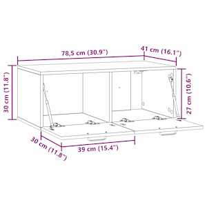 Nástěnná TV skříň Dub sonoma 78,5 x 41 x 30 cm Kompozitní dřevo - obrázek 10