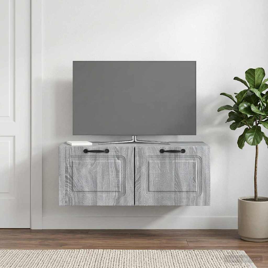 vidaXL Væghængt TV-skab Vægmonteret Grå sonoma-eg 78,5 x 41 x 30 cm