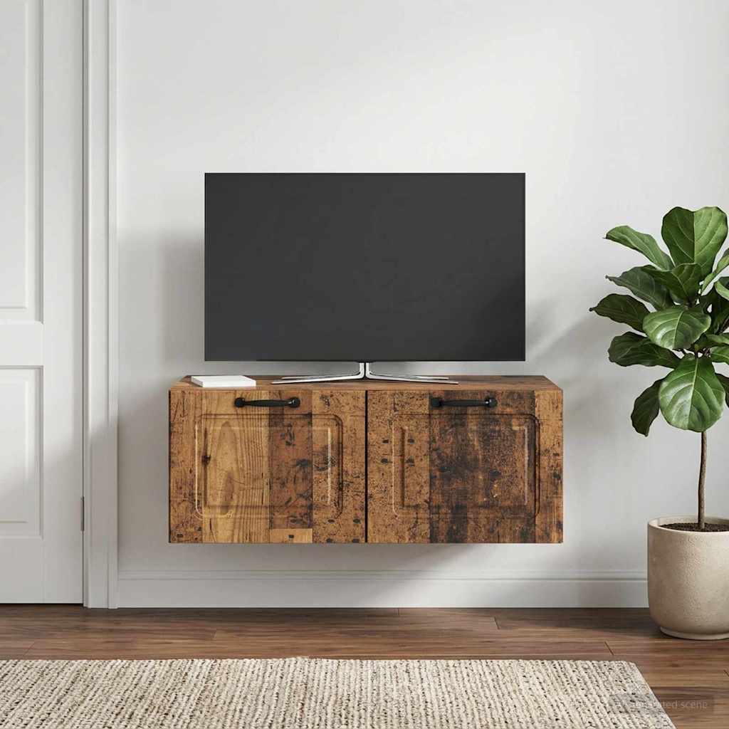 Seinälle asennettava TV-kaappi Vanha puu 78,5 x 41 x 30 cm - Image 4