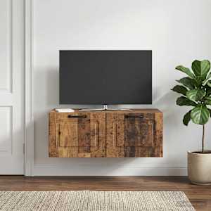 Nástěnná TV skříň Nástěnný Staré dřevo 78,5 x 41 x 30 cm - obrázek 4
