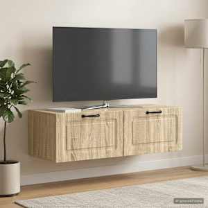 Nástěnná TV skříň Dub sonoma 98 x 41 x 30 cm Kompozitní dřevo - obrázek 4