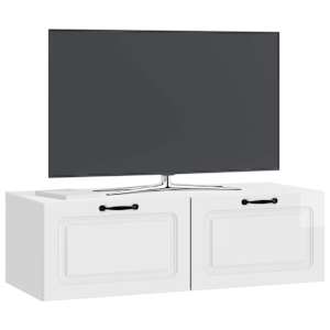 Nástěnná TV skříň Bílá s vysokým leskem 98 x 41 x 30 cm - obrázek 3